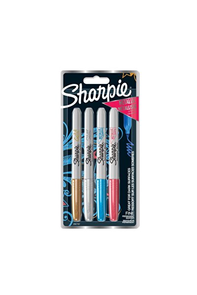 Sharpie Set of 4 Metallic markers, ruby, sapphire, gold, silver colors