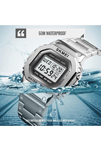 Skmei Ceas casual bărbătesc, sport, digital, iluminare din spate. Oțel inoxidabil.