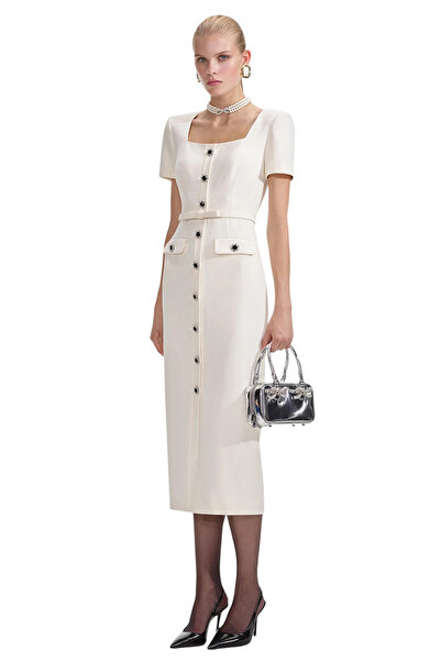 Self Portrait Krem Rengi Elbise