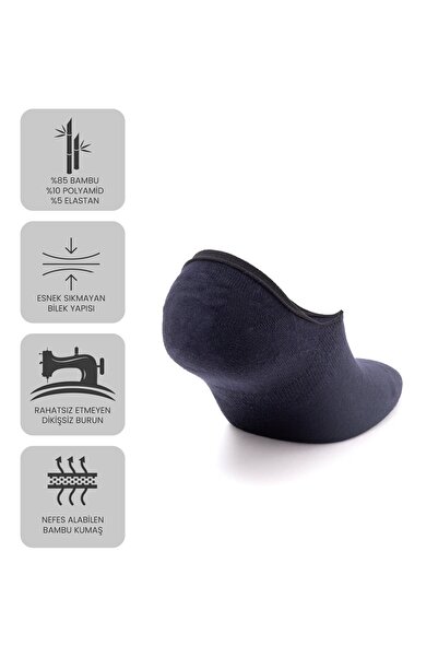 Just inner Men's Bamboo Ballerina Socks 6 Pack