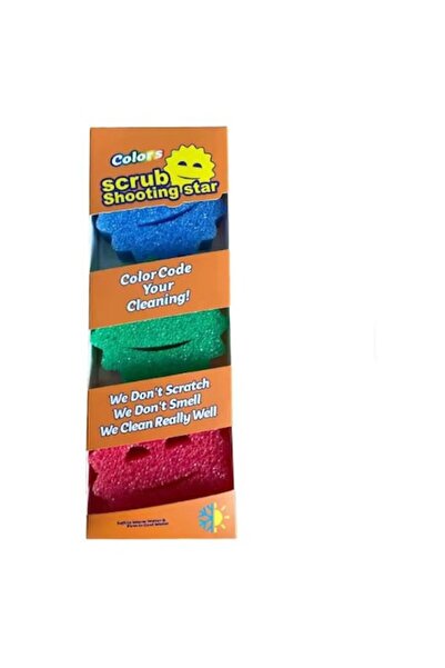 OEM Cleaning Sponges with Smiley Face, 3 Colors Red-Green-Blue, 3 Pack, Deep Cleaning, Scratch-Free, Tem