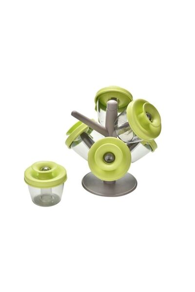 Doty Set organizator pop-up pentru condimente cu 6 recipiente transparente di...