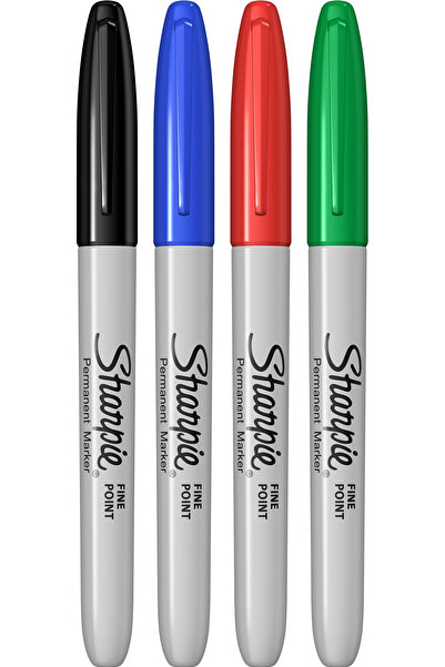 Sharpie Set of 4 Fine Point Basic Markers, bullet tip 0.9 F