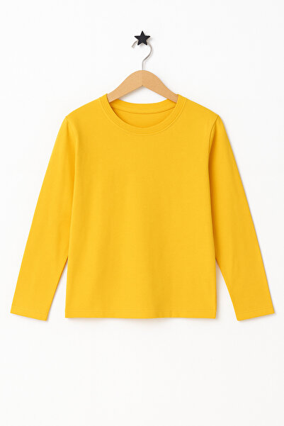 KURGAN TEKSTİL Chlapčenské tričko s dlhým rukávom a jednoduchým výstrihom