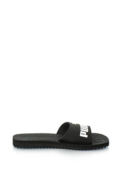 Puma , Purecat Flip-Flops with Logo, Black, White, Size 7