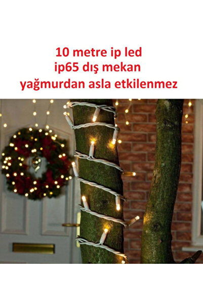 sekizgen led 10 metre eklenebilir ip led dış mekan yılbaşı süs ve aydınlatması beyaz kablo günışığı