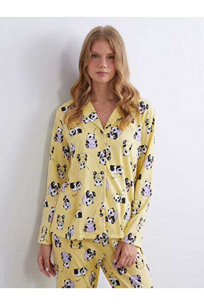 LC Waikiki Πουκάμισο με γιακά με τύπωμα Γυναικεία πιτζάμα