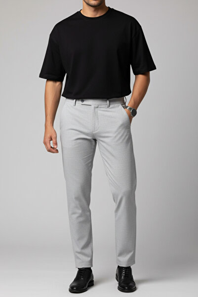 hello7 Slim Fit Men's Trousers with Side Button Detail
