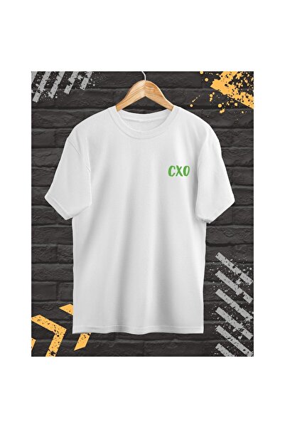 OEM Tricou bărbătesc cu imprimeu față-spate, CXO Toxic Hustle, bumbac, alb, mărimea L