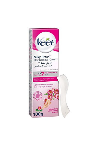 Veet كريم إزالة الشعر المرطب بخلاصة زهرة اللوتس والساقين، للبشرة العادية، 100 جرام