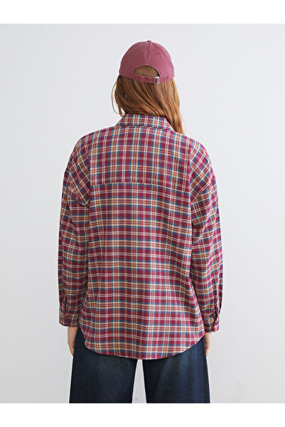 LC Waikiki Ekose Oversize Kadın Oduncu Gömlek