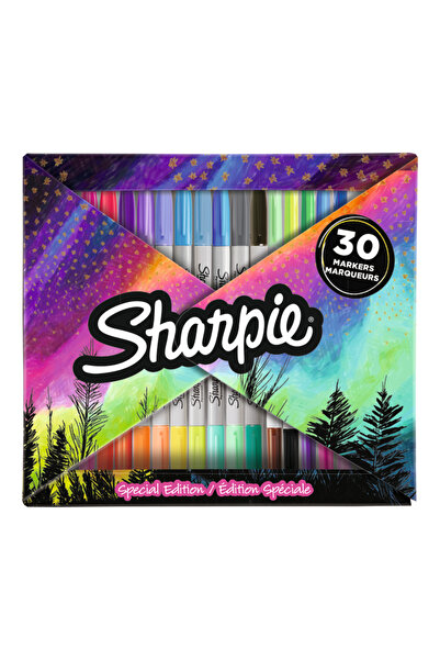 Sharpie Set of 30 Fine Point Aurora Boreala Special Edition markers, fine bullet tip
