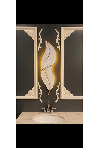 Genel Markalar Dekoratif ledli kuş tüyü duvar aydınlatma aplik Ebat (62×18)