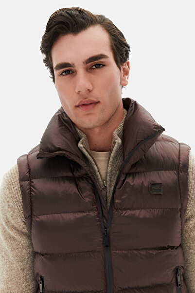 Twn Slim Fit Claret Red Plain Vest Coat