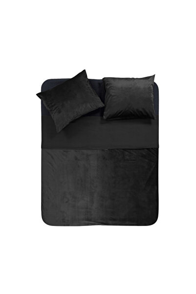 Sleeptime Lenjerie de pat, Sleeptime, pentru 2 persoane, Velvet, Neagră, 200x...