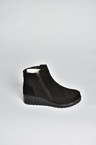 Fox Shoes V324800402 Siyah Hakiki Deri Süet Kadın Bot