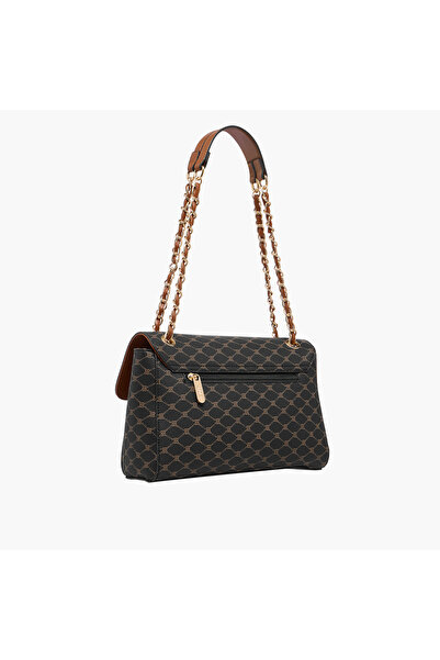 Bessie London Printed Satchel Bag with Twist Lock Closure