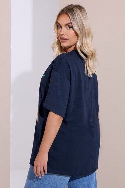 Stil Diva Plus Size Crew Neck Short Sleeve Floral Print T-Shirt 304198