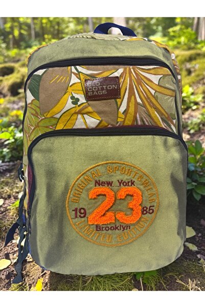 Old Cotton Quality Colorful Vintage Disayn Backpack Trip School Travel Bag 30...