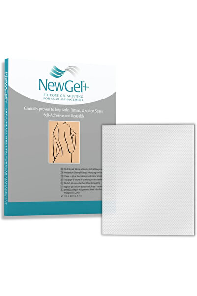 NEWGEL+ شرائح جل السيليكون لإدارة الندبات - 5 بوصة × 6 بوصة، شرائح شفافة (1 في كل علبة)