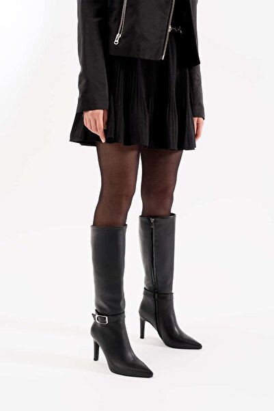 Louis Cardy Jude Black Leather Women's Heeled Boots