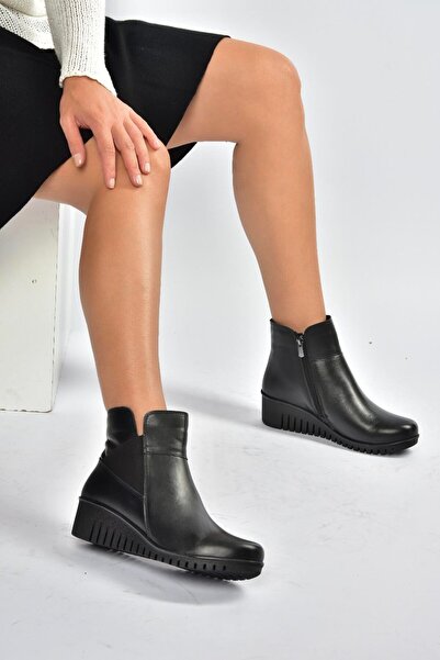 Fox Shoes V324221103 Μαύρες Γνήσιες Δερμάτινες Κλασικές Γυναικείες Μπότες