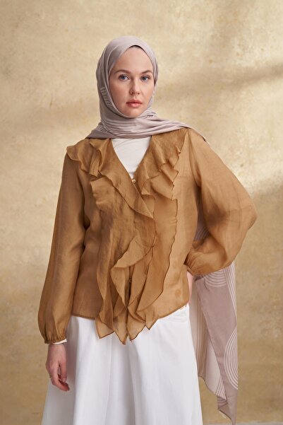 ARMANDA Fiori Jakar Line Pattern Shawl - Vi̇zon