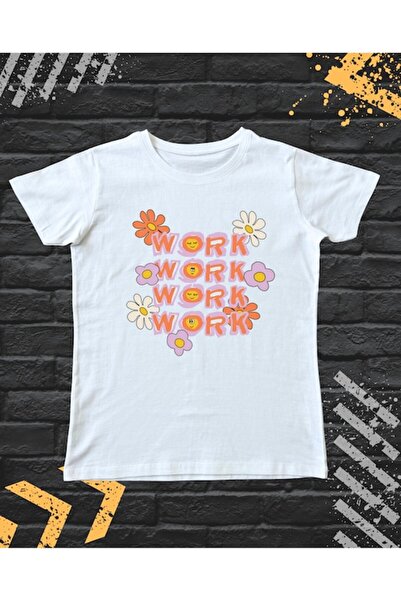 OEM Tricou de damă cu imprimeu, lucru, bumbac, alb, XXL INTL