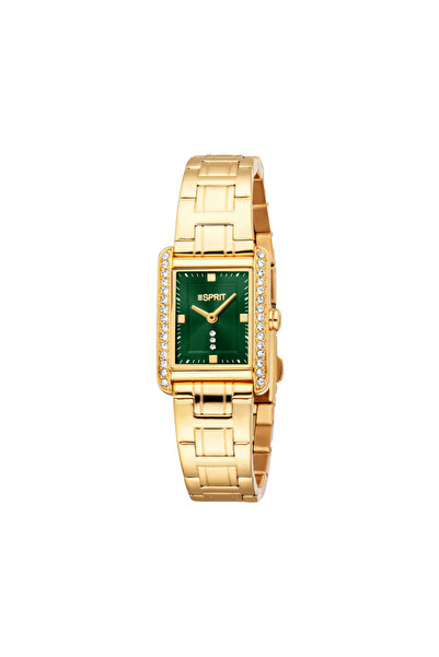 Esprit Women's Gold Stainless Steel, Dark Green | Es1l512m0055