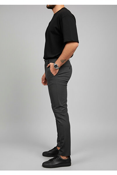 hello7 Ανδρικό παντελόνι με λεπτή εφαρμογή W Pattern Slim Fit Κομψό και μοντέρνο