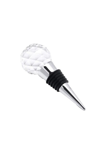 Doty Premium Wine Stopper DiamondWine, Crystal Design, Practical and Modern, Silver,