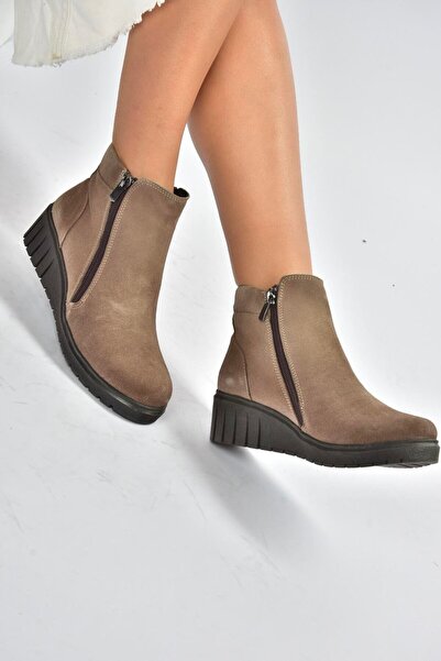 Fox Shoes V324800402 Γυναικείες μπότες από γνήσιο δέρμα βιζόν από σουέτ