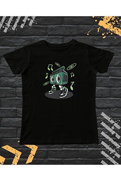 OEM Women's T-Shirt with Print, Music, Cotton, Black, S INTL