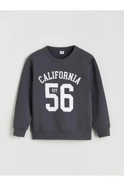 LC Waikiki سويت شيرت للأولاد بطبعة كاليفورنيا برقبة دائرية (W5)