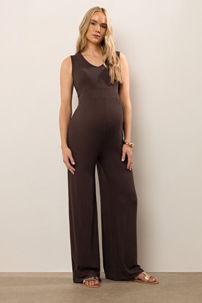Stil Diva Plus Size V-Neck Zero Sleeve Maternity Jumpsuit 198139