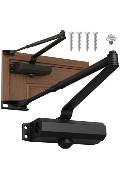 zola Adjustable door damper, Zola, 40-65 kg, adjustable speed, dimensions 17.5 / 24 cm, black