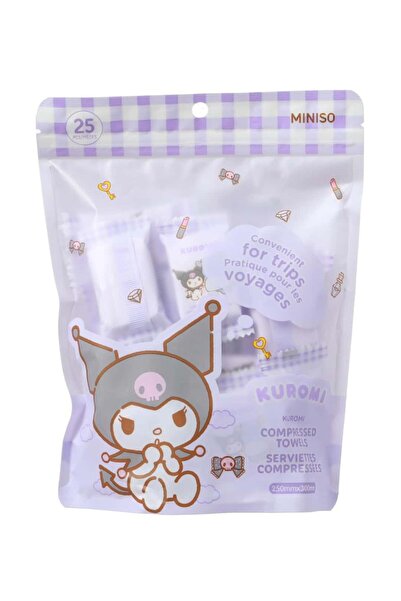 SANRIO Lisanslı Kuromi Sıkıştırılmış Havlu – Hijyenik ve Pratik Taşınabilir H...
