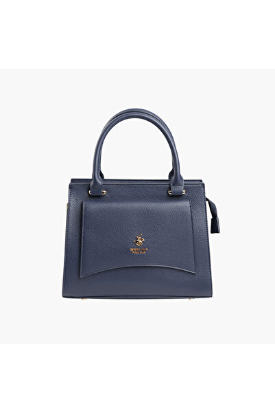 Beverly Hills Polo Club Textured Tote Bag with Double Handles