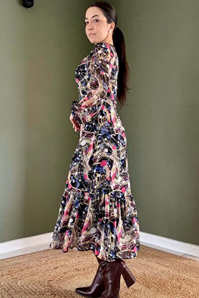 bb butik basic فستان شيفون بيهتير (مع بطانة) B6671