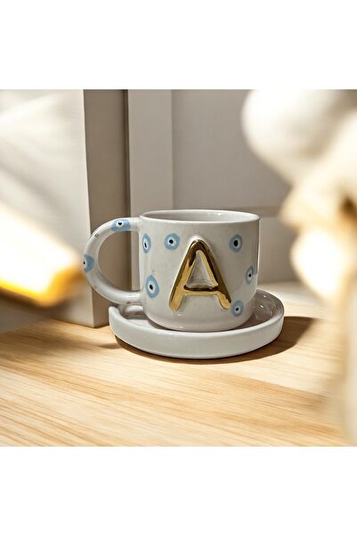 DENİZ KIZI SERAMİK VE TAKI Letter D Cup Handmade Ceramic