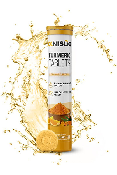 ANISUE التغذية بنكهة البرتقال الفوار والكركم - 20 قرصًا