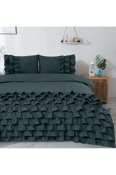 Sleeptime Premium bed linen set - OEKO-TEX® Standard 100, Green, Cotton, 240 x 220 cm, Origin Netherlands