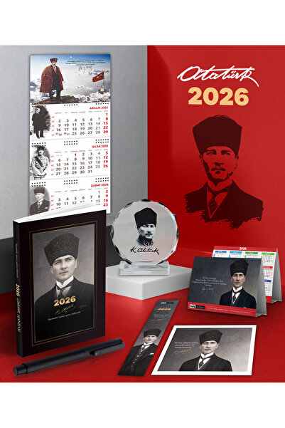 Halk Kitabevi 2026 Ataturk Calendar with Cap - Sakarya Wall Calendar - Metal ...