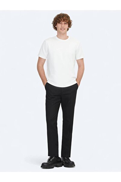 Kip Ecru Plain Crew Neck T-Shirt