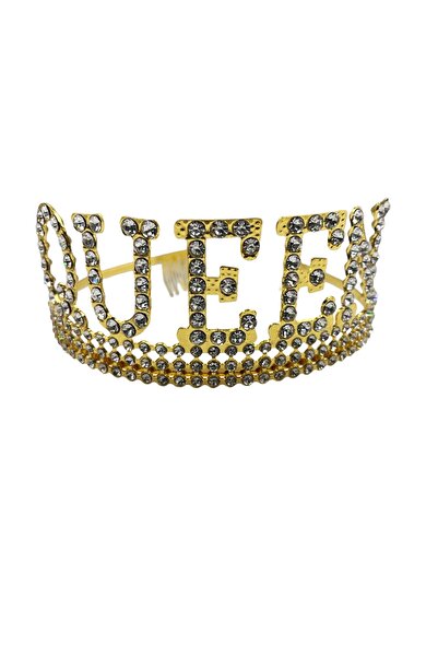 kidspartim Metal Stone Luxury Queen Crown Gold