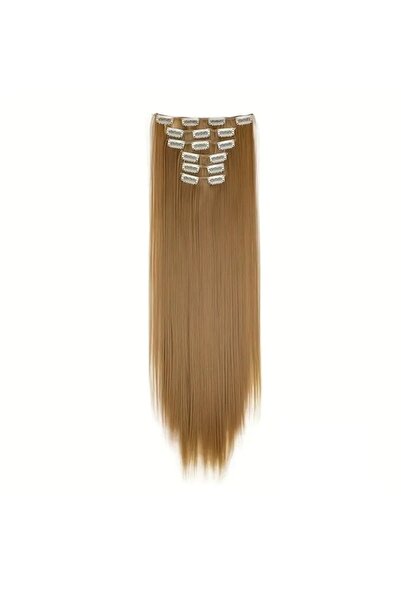 animis beauty Extensii par Blond Miere, drepte, 16 clipsuri, 57 cm, fibra sintetica cu aspect