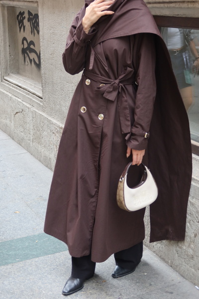 THE RAREBELL al Detaylı Kuşaklı Kadın Trenchcoat – Uzun Klasik Trençkot