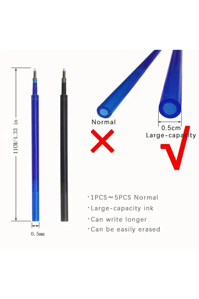 yiren Set 2 pixuri cu cerneală termică, 20 de rezerve și 1 radieră mare