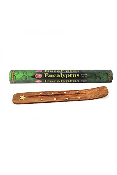 Hem Set incense sticks Eucalyptus + wooden holder