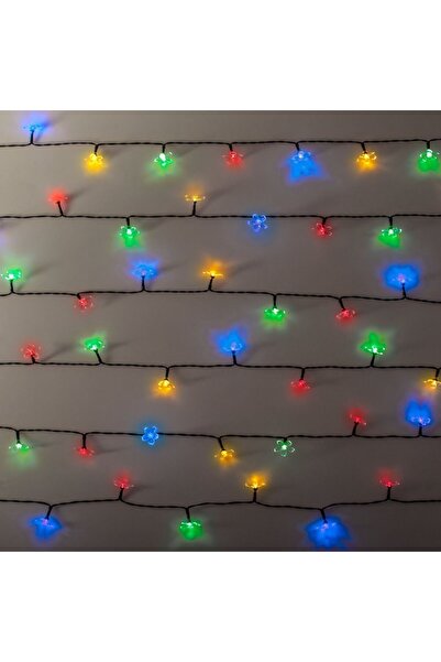 SHOPIENS Solar Light Installation Chicco, 60 LED Bulbs, Flower Shape, 5.9m, Multicolor, Transparent Cable